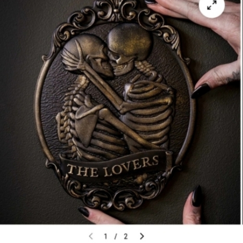 Lovers Tarot Wall Hanging - Black and Gold